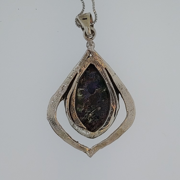 Sterling Silver Roman Glass One of a Kind Necklace - Picture 2 of 4